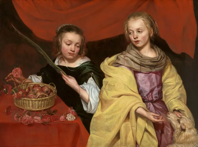 Michaelina Wautier, Zwei Mädchen als Hl. Agnes und Hl. Dorothea, um 1655