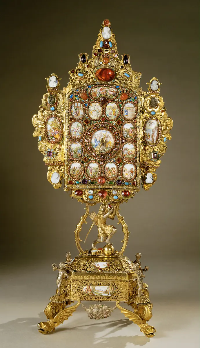 Tischuhr, sog. Spiegeluhr