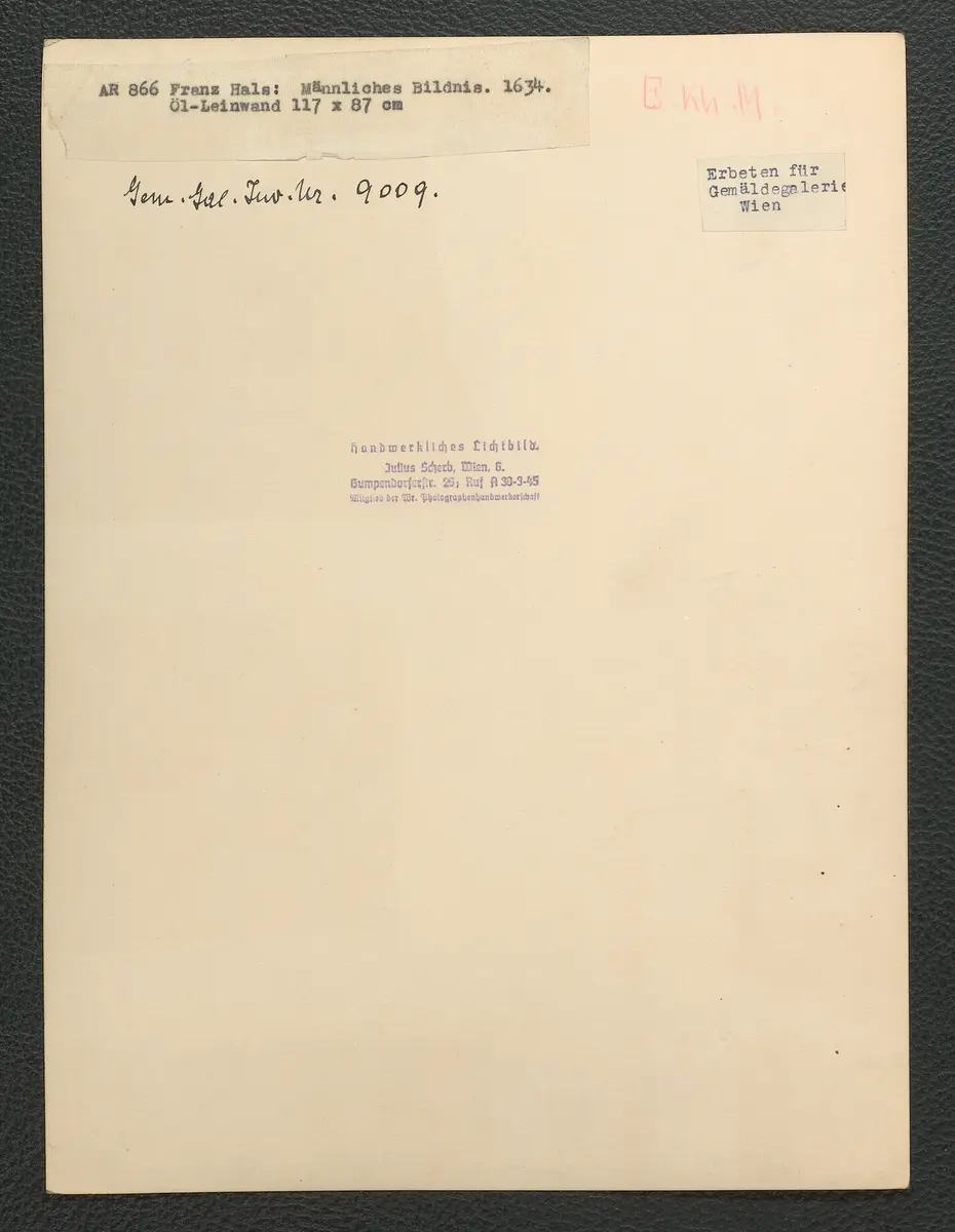 Frans Hals: Männliches Bildnis. 1634. Öl-Leinwand, 117 x 87 cm