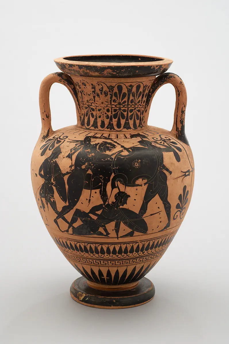 Herakles und Amazonen (A), Dionysos (B)