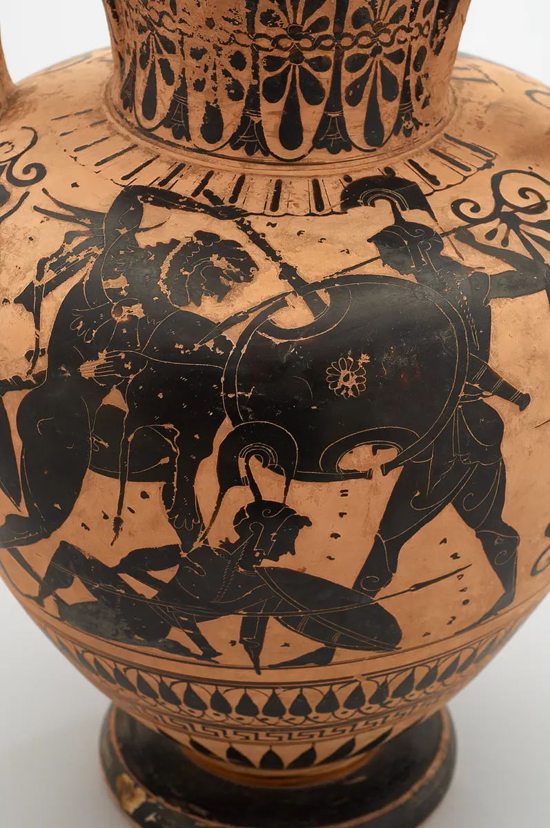 Herakles und Amazonen (A), Dionysos (B)