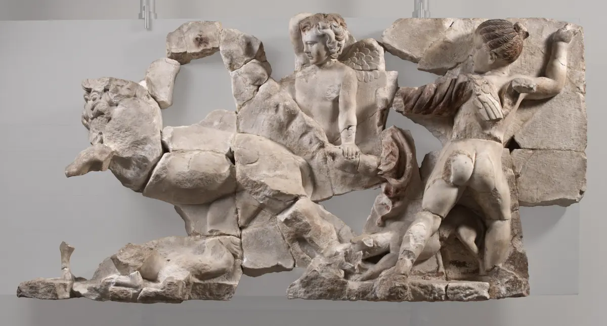 Erotenfries: Eroten auf Löwenjagd