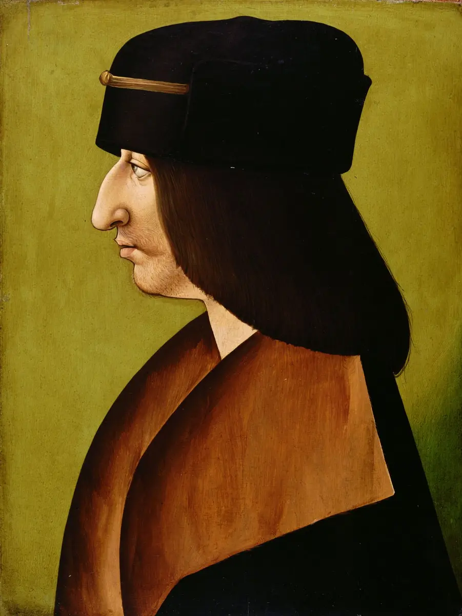 König Karl VIII. (1470-1498) von Frankreich, im Profil, Brustbild
