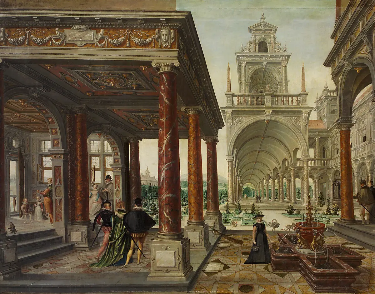 Palace Architecture with Figures promenading 1596