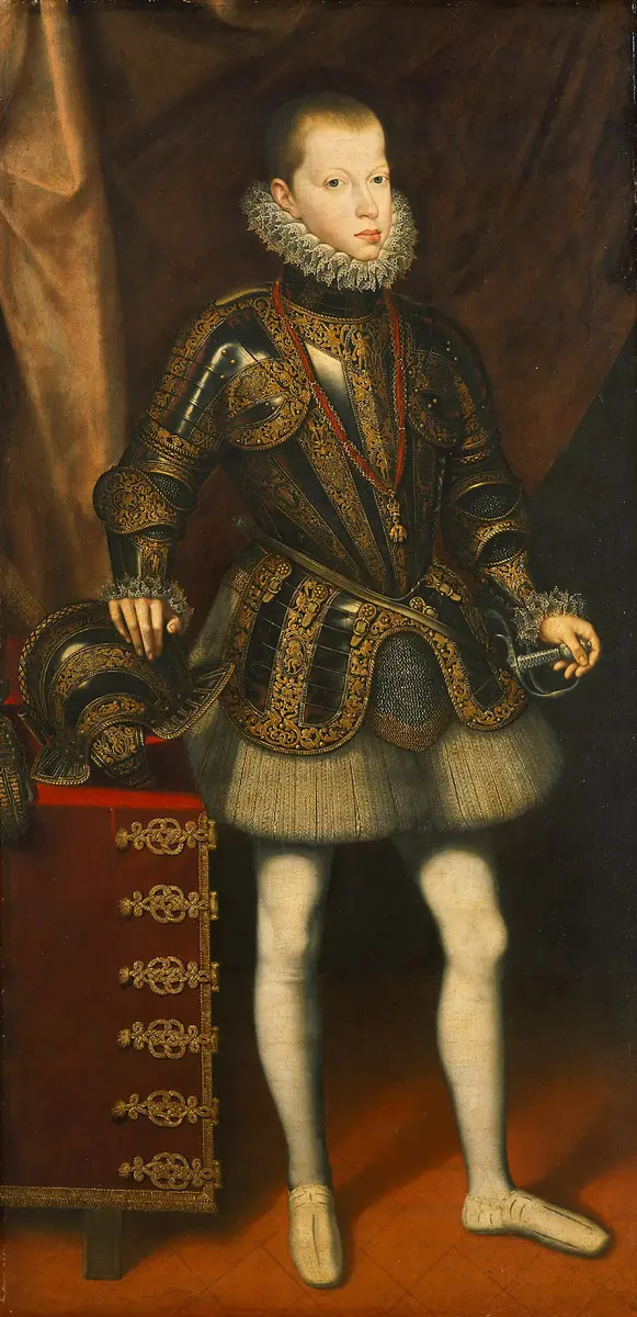 Infant Philipp in einem Harnisch