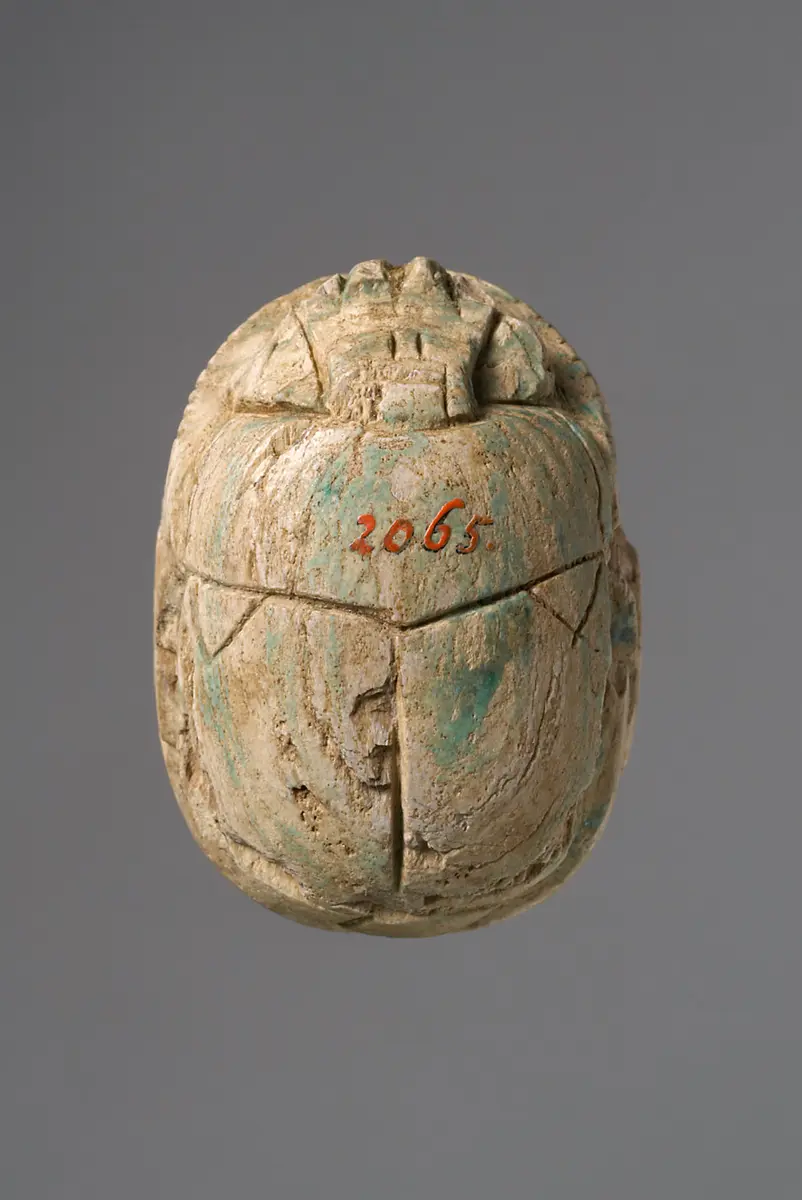 Skarabäus mit den Namen Amenophis' III. und der Königin Teje