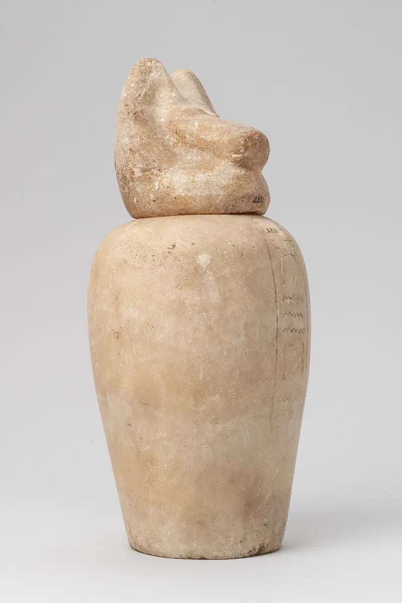 Kanope mit Deckel in Form eines Schakalkopfes