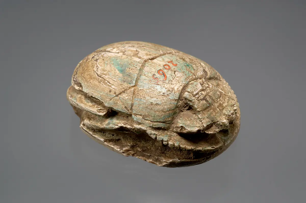 Skarabäus mit den Namen Amenophis' III. und der Königin Teje