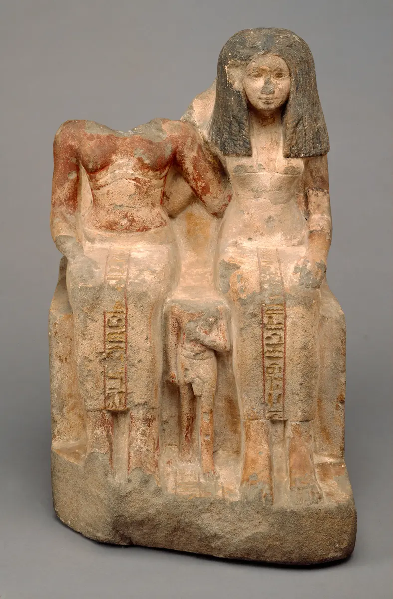 Statuengruppe des Wah-ib mit seiner Frau Teri und Sohn