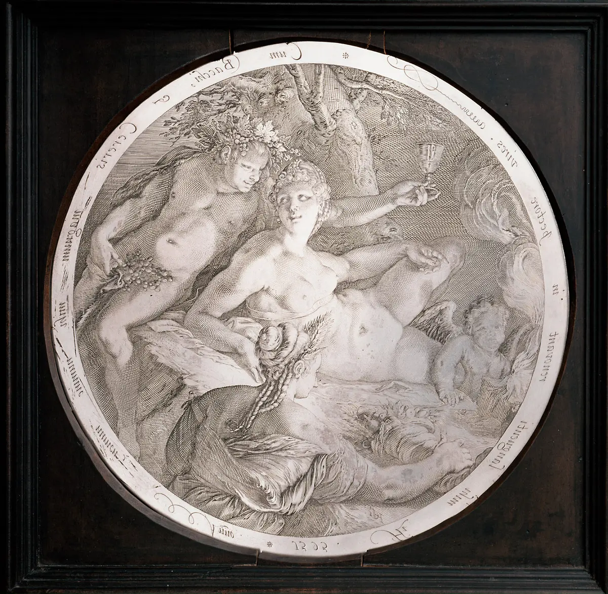 Printing Plate with Venus, Bacchus, Ceres and Amor