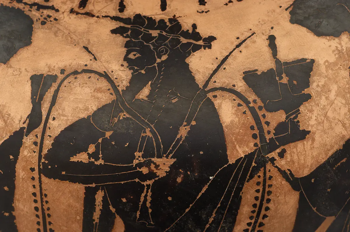 Herakles und Amazonen (A), Dionysos (B)