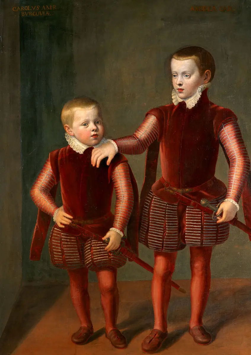 Andreas (1558-1600) und Karl von Österreich (1560-1618), Söhne von Erzherzog Ferdinand II. und der Philippine Welser