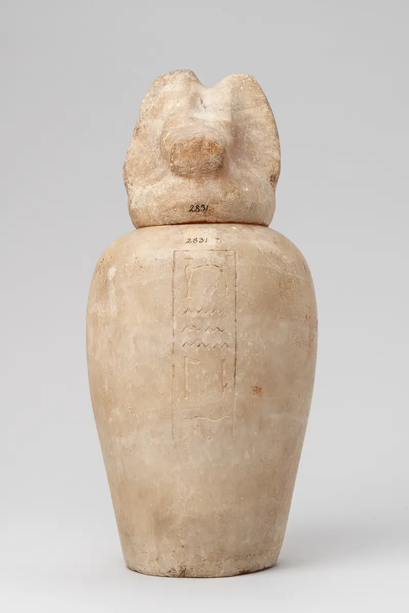 Kanope mit Deckel in Form eines Schakalkopfes