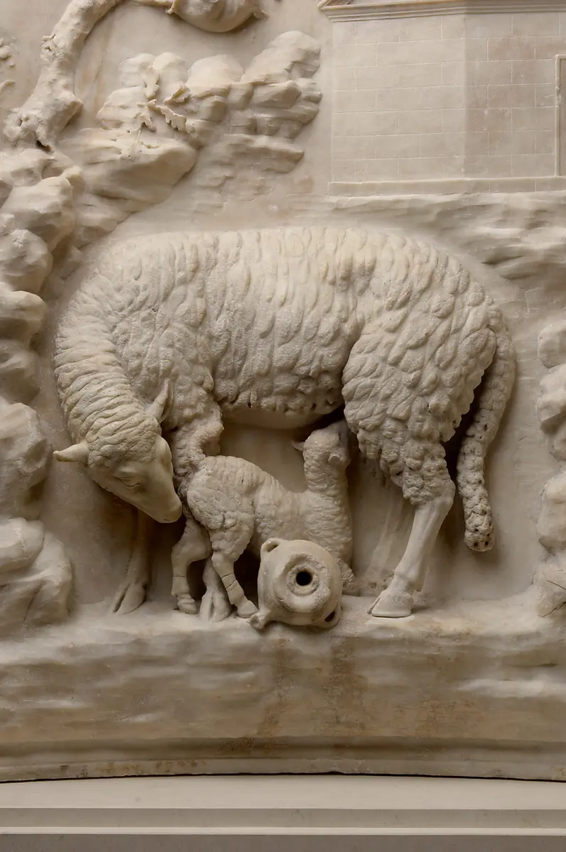 Brunnenrelief Grimani: Mutterschaf mit Lamm