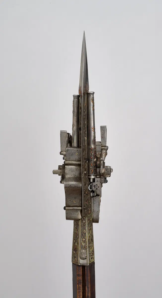 Schwerer Anlaufspieß mit Radschlosspistole