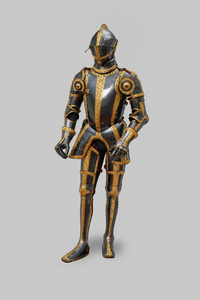 Reiterharnisch (Küriss) der blau-goldenen Garnitur