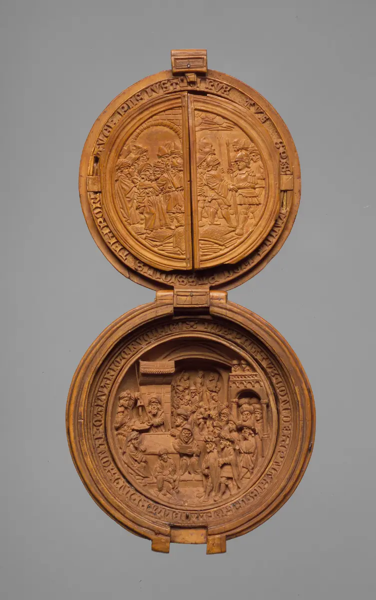 Rosenkranz-Anhänger mit Leidensweg Christi, sog. Betnuss