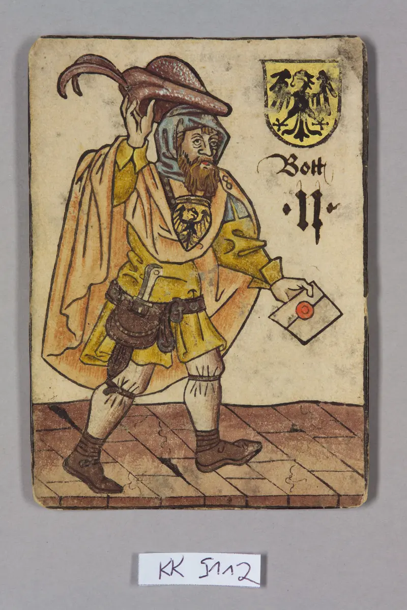 Spielkarte, Heiliges Römisches Reich, Bote (Zwei), aus dem sog. Hofämterspiel