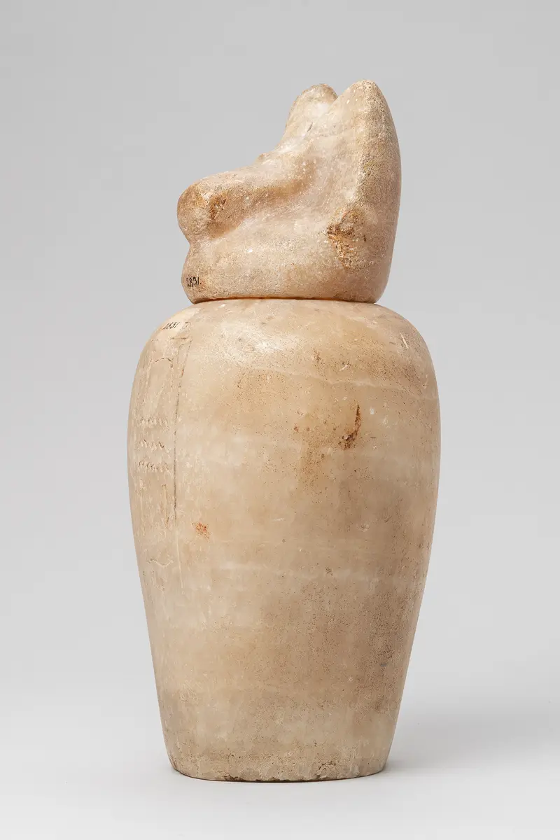 Kanope mit Deckel in Form eines Schakalkopfes