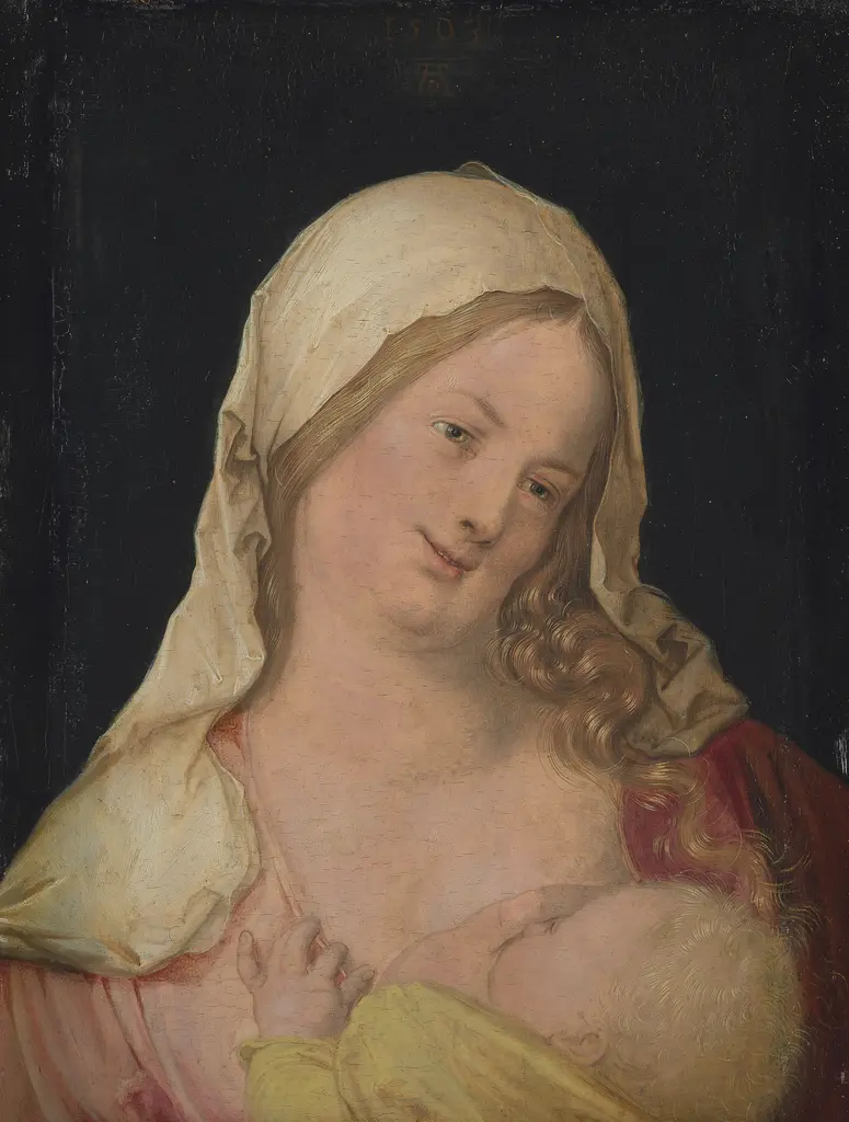 Maria mit Kind an der Brust