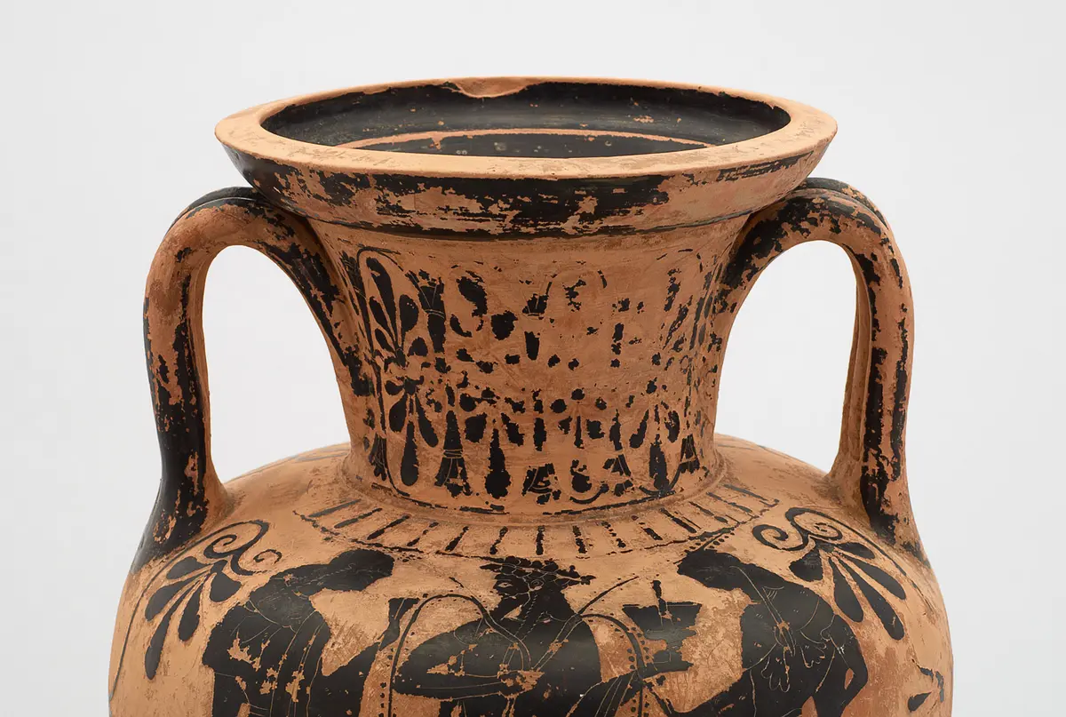 Herakles und Amazonen (A), Dionysos (B)