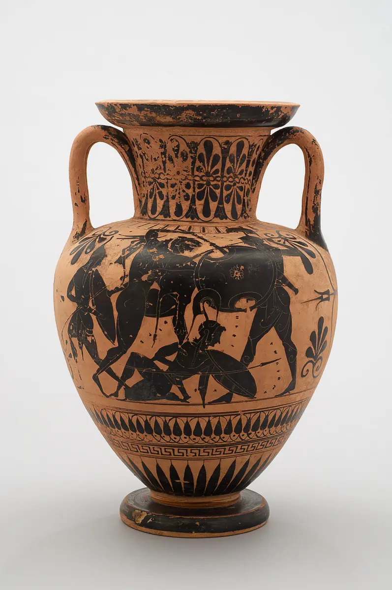 Herakles und Amazonen (A), Dionysos (B)