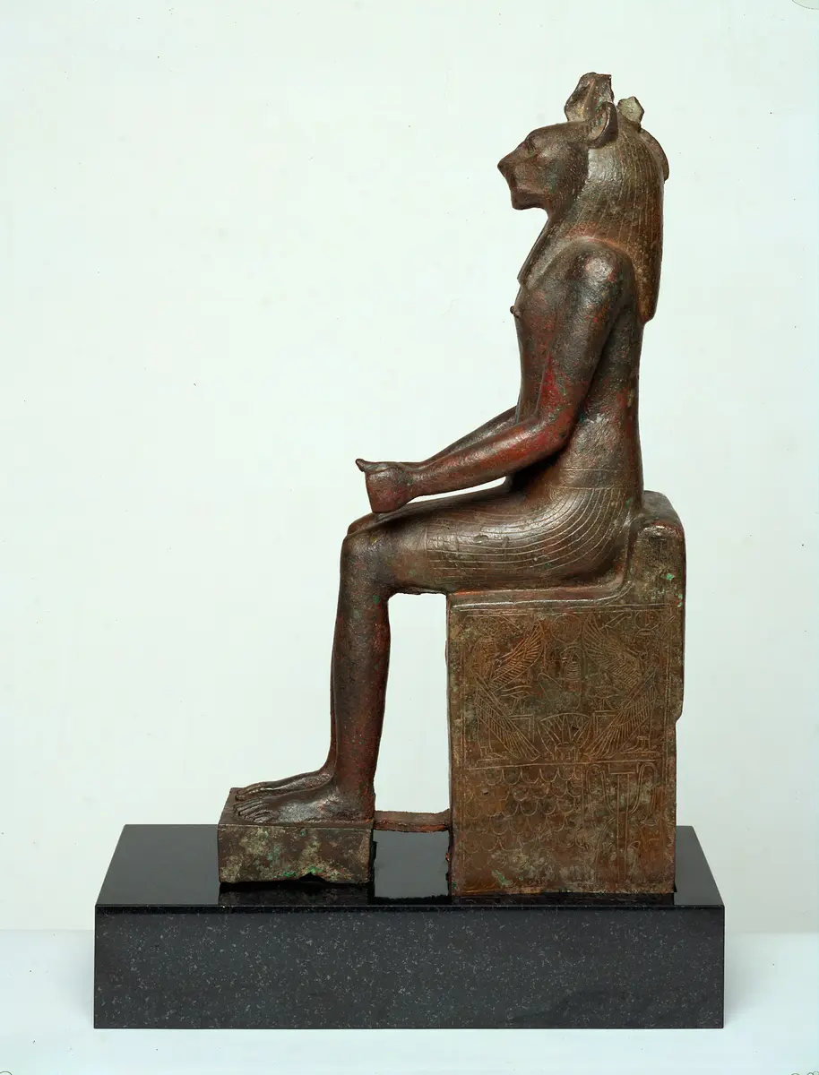 Lion-headed deity (Mahes) enthroned