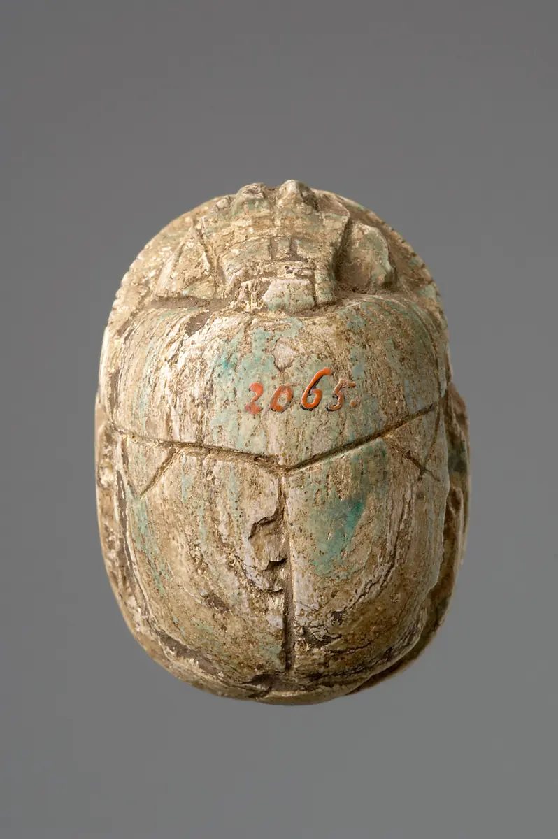 Skarabäus mit den Namen Amenophis' III. und der Königin Teje