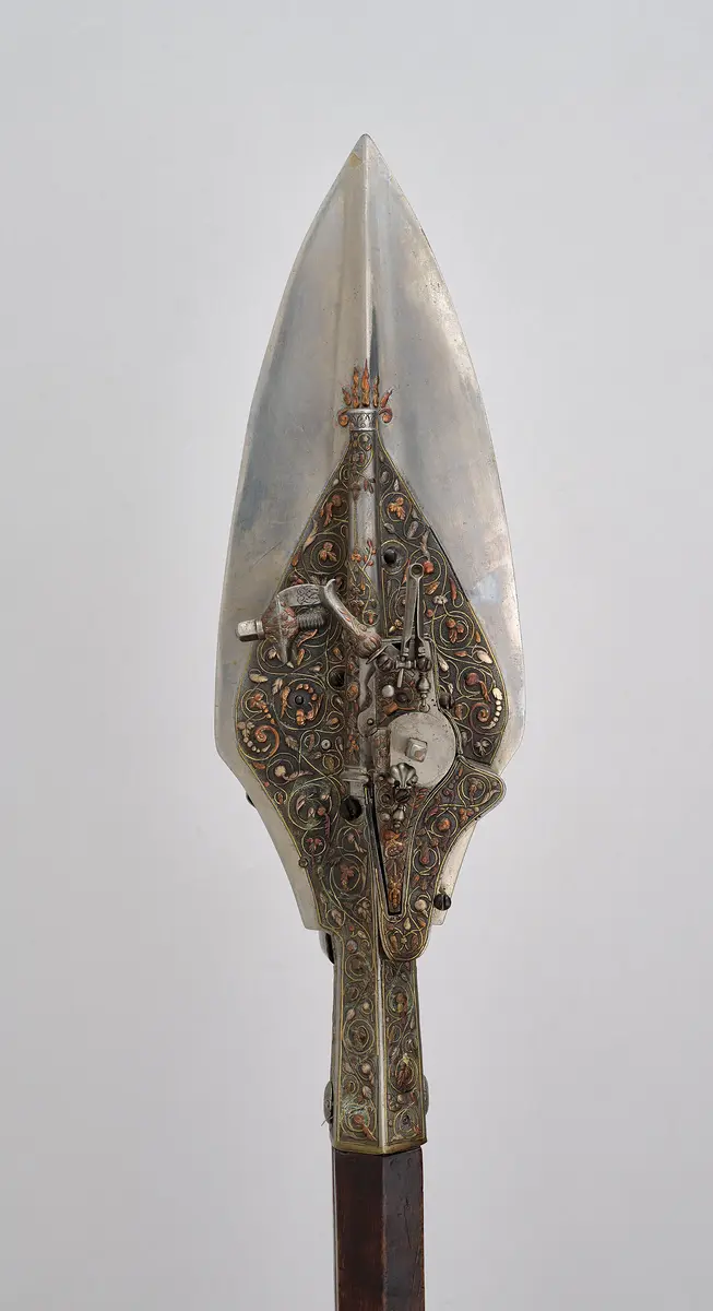 Schwerer Anlaufspieß mit Radschlosspistole