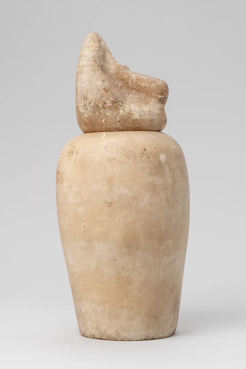 Kanope mit Deckel in Form eines Schakalkopfes