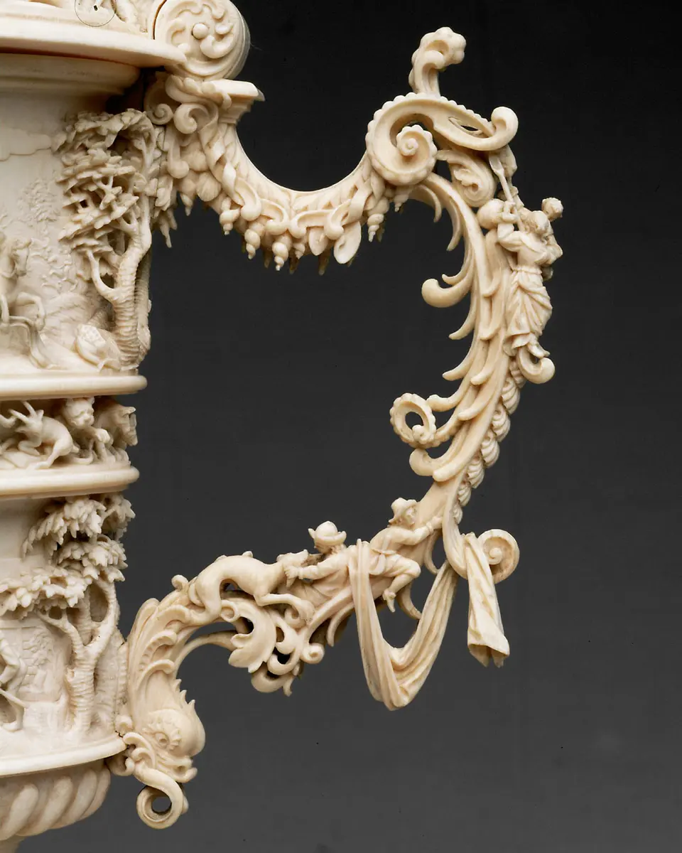 Lidded Ewer with Hunting and Fishing Scenes