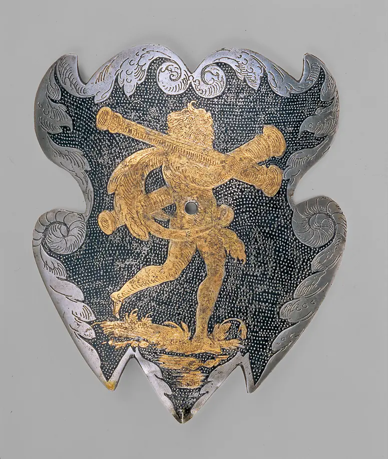 Escutcheon plate for a shaffron