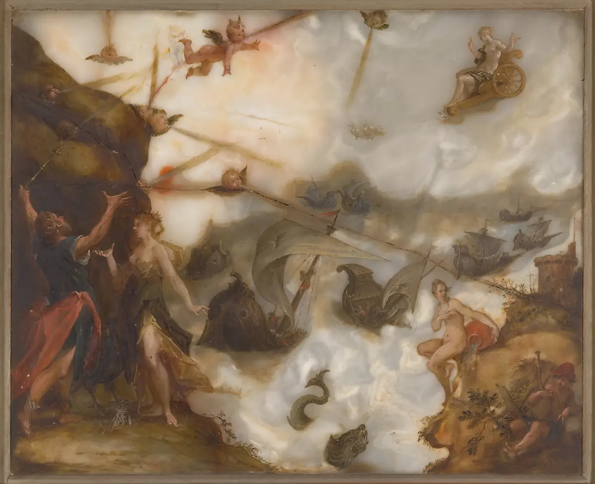 Befreiung der Andromeda, Entfesselung der Winde durch Aeolus und Aeneas