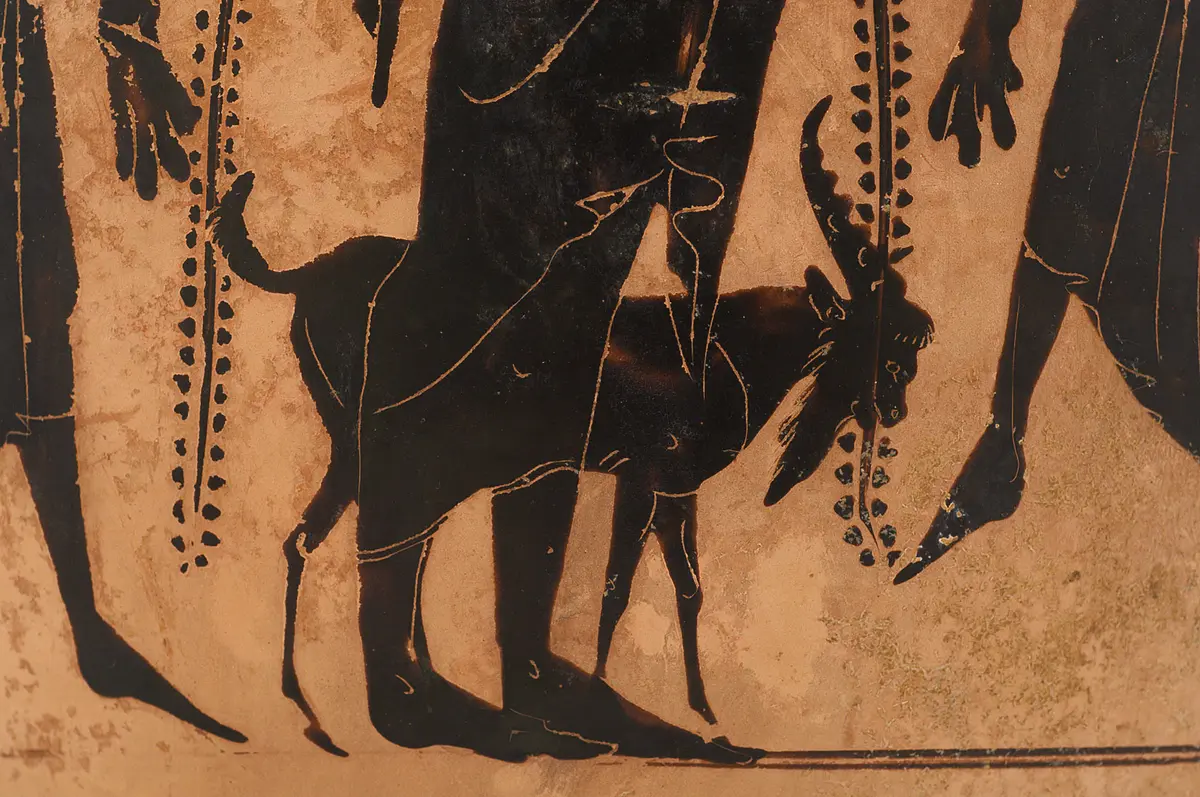 Herakles und Amazonen (A), Dionysos (B)