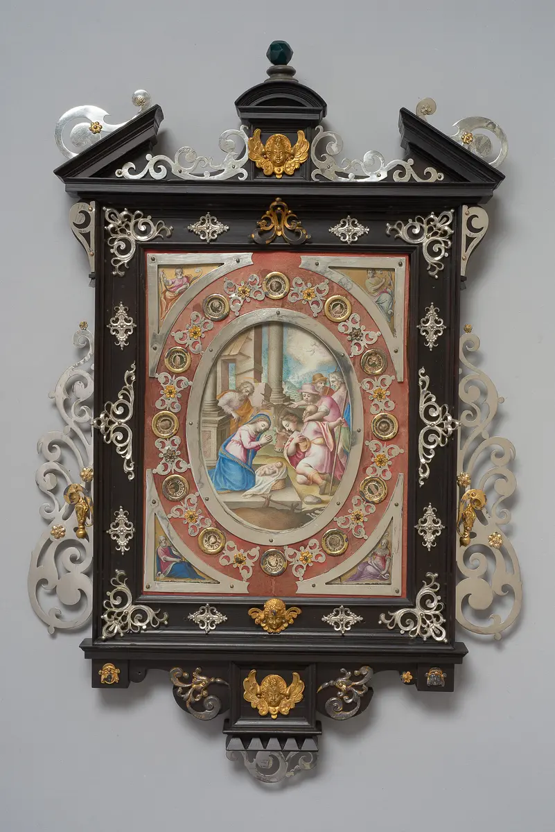 Bildreliquiar mit der Anbetung der Hirten