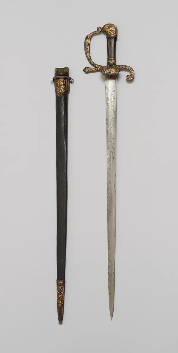 Hirschfänger und Rufhorn samt Gehänge