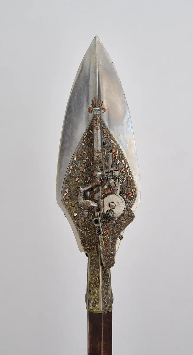 Schwerer Anlaufspieß mit Radschlosspistole